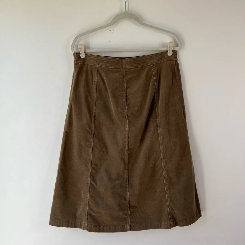 Croft & Barrow tan corduroy fall skirt a line midi skirt Sz 12_3